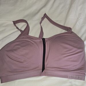 Victoria's Secret Mauve Sports Bra with Black Zipper